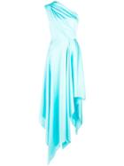 Solace London Satin Asymmetric Dress - Blue