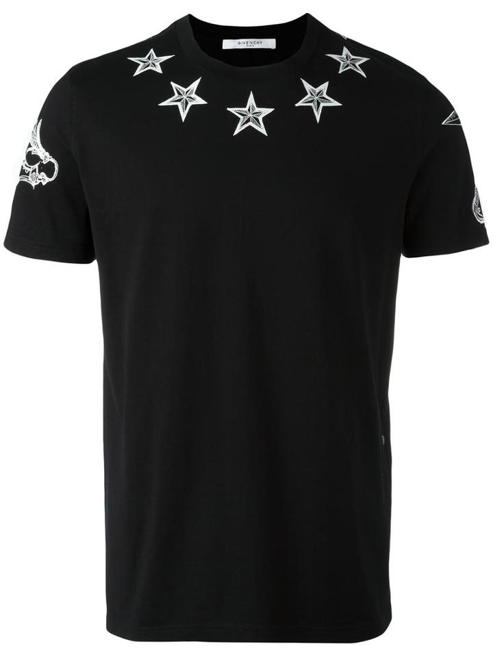 Givenchy Cuban-fit Star Print T-shirt, Men's, Size: Xs, Black, Cotton