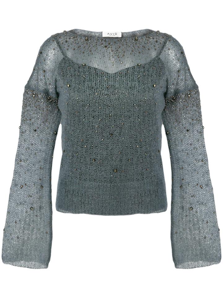 Aviù Embellished Top - Blue