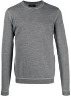 Prada Embroidered Logo Sweater - Grey
