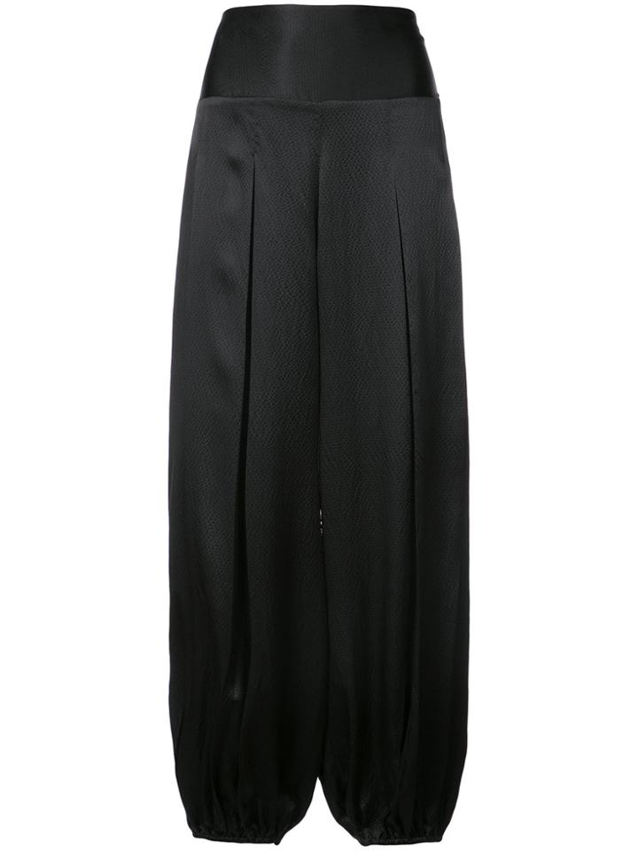 Nili Lotan Gathered Hem Palazzo Pants - Black