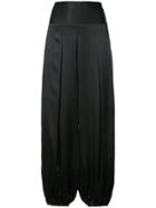 Nili Lotan Gathered Hem Palazzo Pants - Black