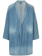 Monkey Time Faded Denim Coat - Blue