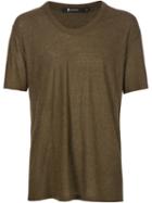 Alexander Wang Scoop Neck T-shirt, Men's, Size: S, Green, Silk/rayon