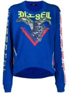 Diesel Cut-out Printed Sweatshirt - Blue