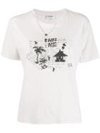 Saint Laurent Graphic Print Necklace T-shirt - Neutrals