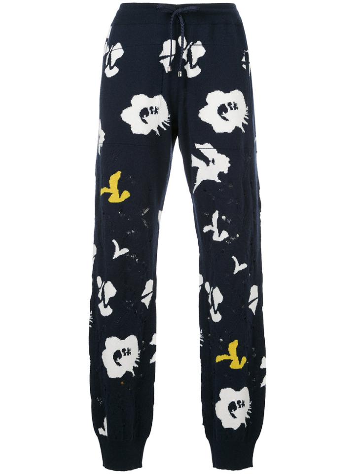 Barrie Abstract Knit Jogging Bottoms - Blue