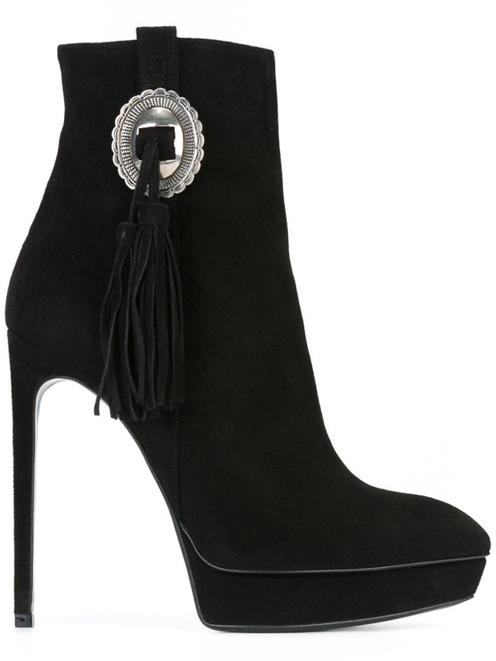 Saint Laurent 'janis' Ankle Boots - Black
