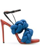 Marco De Vincenzo Pleated Strappy Sandals - Blue