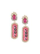 Shourouk 'moodz Love' Clip-on Earrings, Women's, Pink/purple