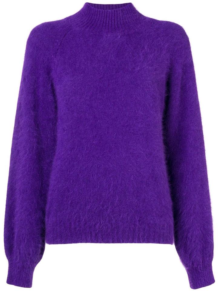 Alberta Ferretti Mock Neck Sweater - Pink & Purple