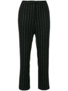 Fabiana Filippi Cropped Pinstripe Trousers - Black