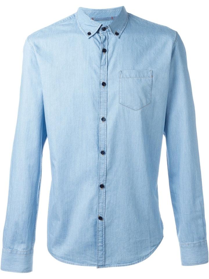 Woolrich Contrast Button Down Shirt - Blue