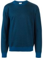 Brioni Crew Neck Sweater, Men's, Size: 48, Blue, Silk/cashmere/wool