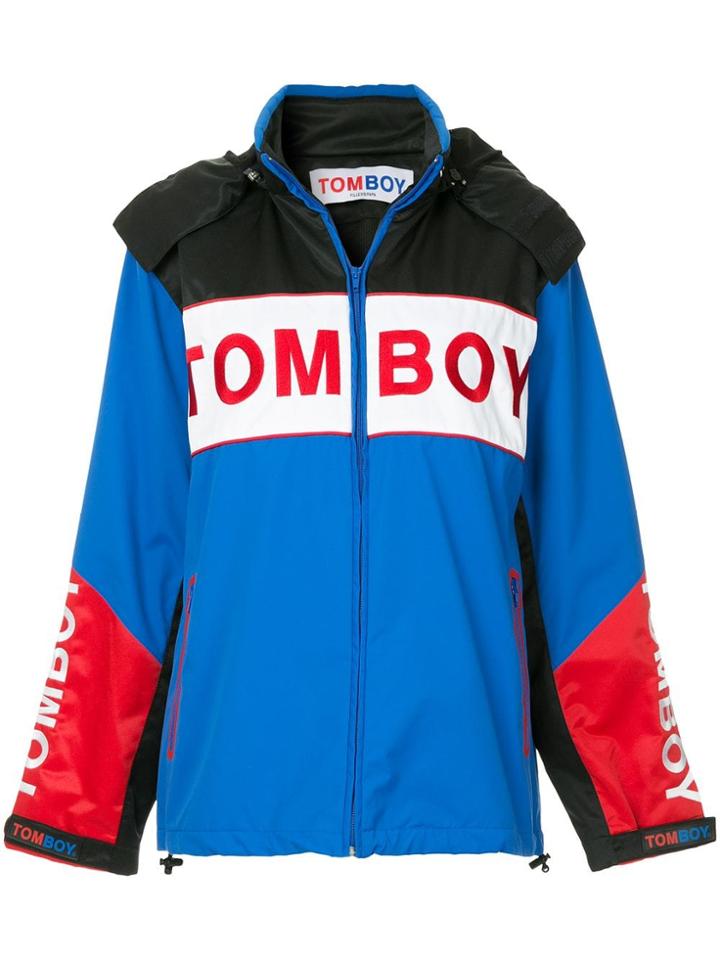 Filles A Papa Hooded Logo Parka Jacket - Multicolour