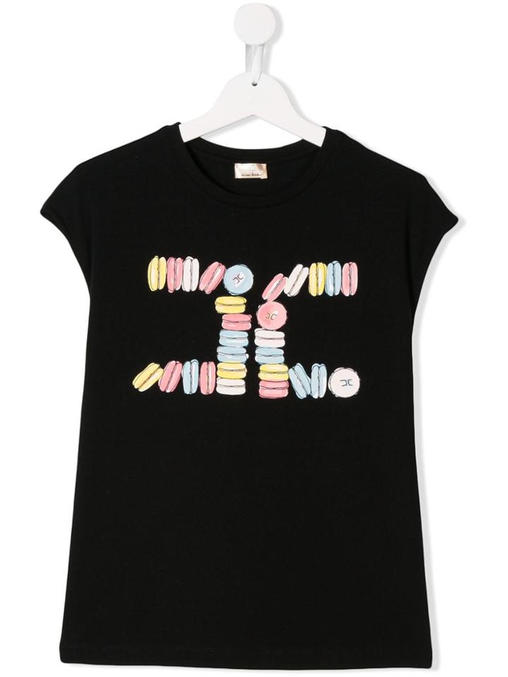 Elisabetta Franchi La Mia Bambina Teen Logo Print T-shirt - Black