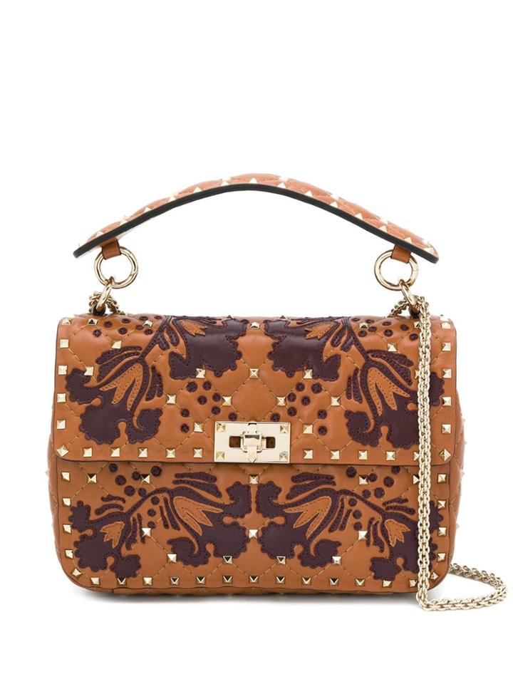 Valentino Valentino Garavani Rockstud Quilted Patch Bag - Brown