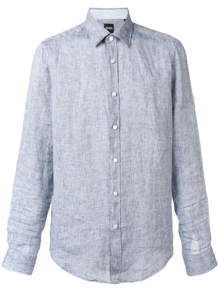 Boss Hugo Boss Slim-fit Linen Shirt - Blue