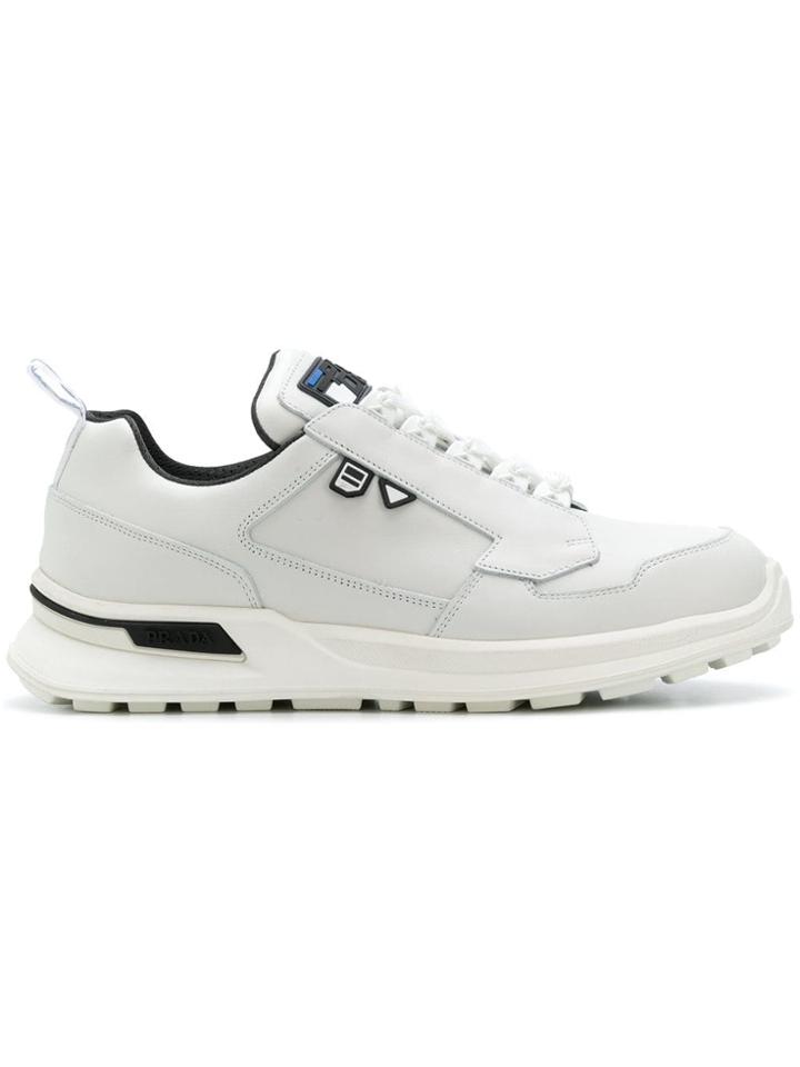 Prada Logo Tab Sneakers - White