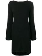 Fine Edge Midi Knit Dress - Black