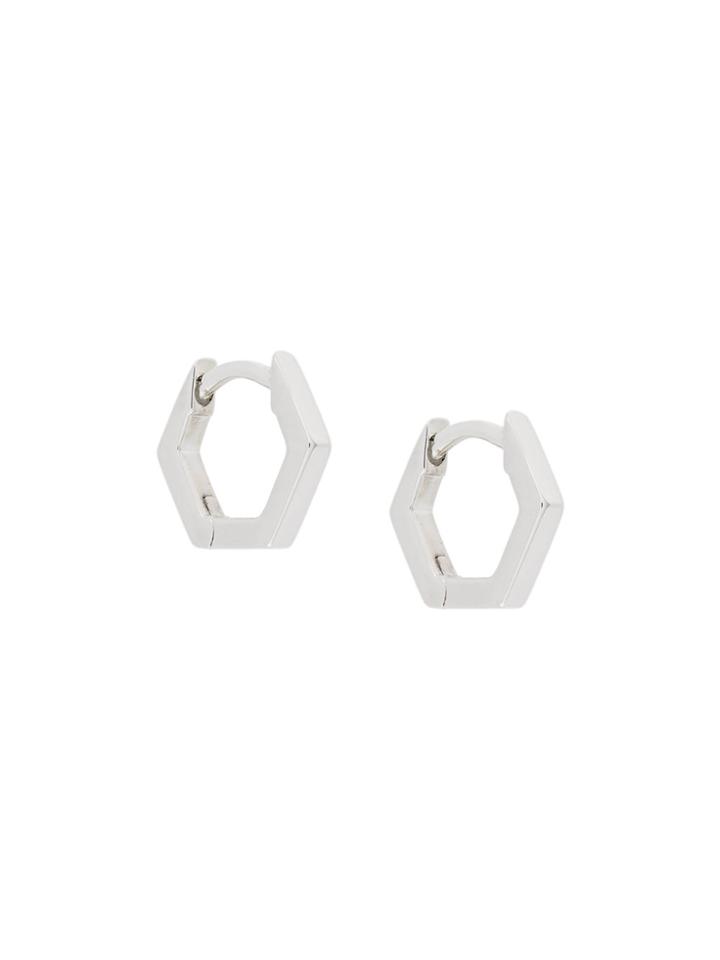 Astley Clarke Plain Mini Honeycomb Hoop Earrings - Metallic