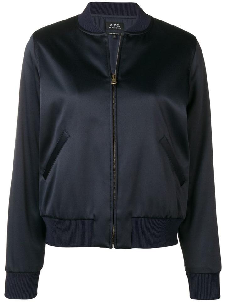 A.p.c. Satin Bomber Jacket - Blue