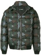 Les Hommes Arrows-print Puffer Jacket - Green