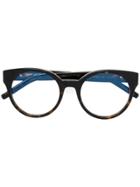 Saint Laurent Eyewear Round Shaped Glasses - Brown