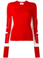 Ports 1961 Slit Detail Jumper, Women's, Size: Small, Red, Virgin Wool/nylon