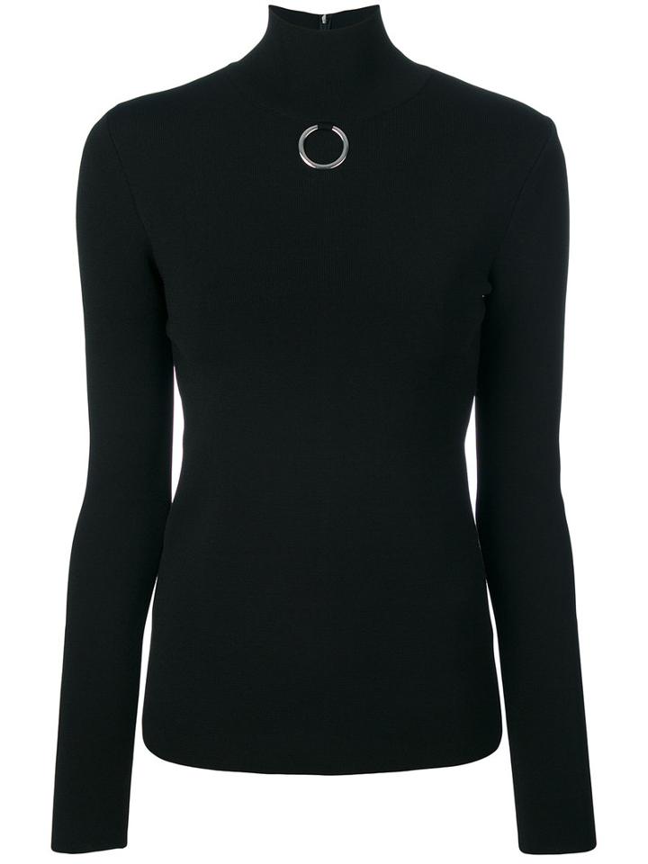 Stella Mccartney - Silver Hoop Sweater - Women - Polyester/viscose/metal - 42, Black, Polyester/viscose/metal