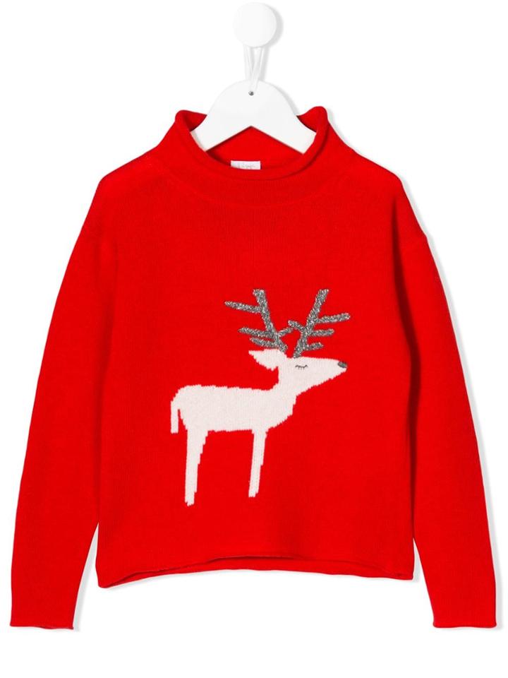 Il Gufo Deer Knitted Sweater - Red