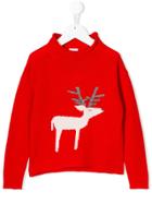 Il Gufo Deer Knitted Sweater - Red