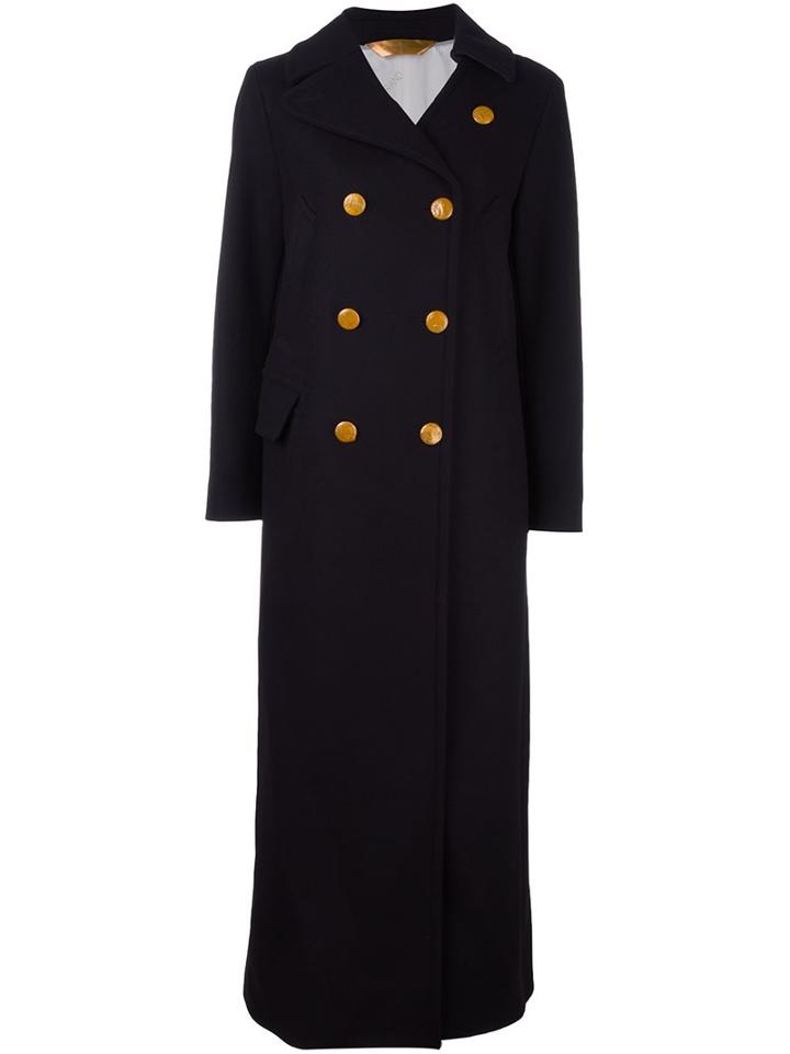 Golden Goose Deluxe Brand Long Double Breasted Coat, Women's, Size: Xs, Black, Cotton/viscose/wool