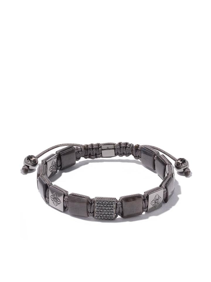 Shamballa Jewels 18kt White Gold, Grey Sapphire And Black Diamond Lock