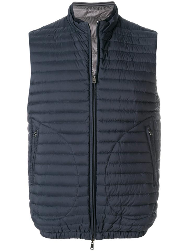 Herno Padded Zipped Gilet - Blue