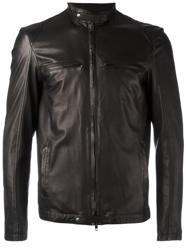 Salvatore Santoro Giacca Jacket, Men's, Size: 48, Black, Sheep Skin/shearling/cotton