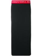 Alessandra Rich - Logo Band Pencil Skirt - Women - Polyamide/spandex/elastane/acetate/viscose - 42, Women's, Black, Polyamide/spandex/elastane/acetate/viscose
