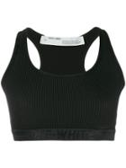 Off-white Rib-knit Crop Top - Black