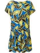 Boutique Moschino Leaves Print Elastic Dress, Women's, Size: 44, Rayon