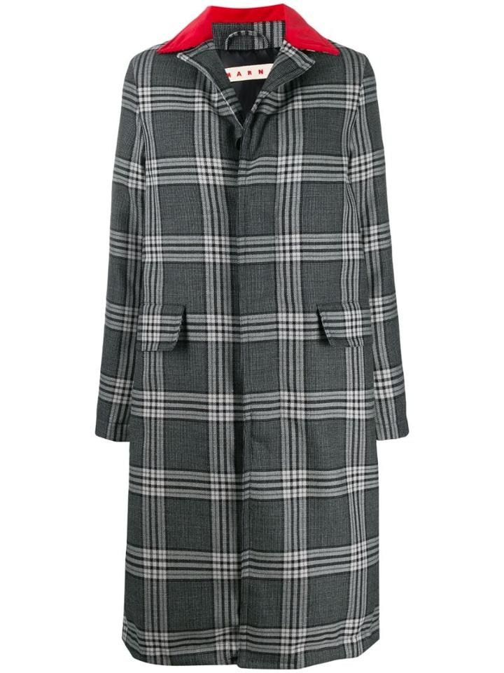 Marni Multi-print Button-up Long Coat - Grey