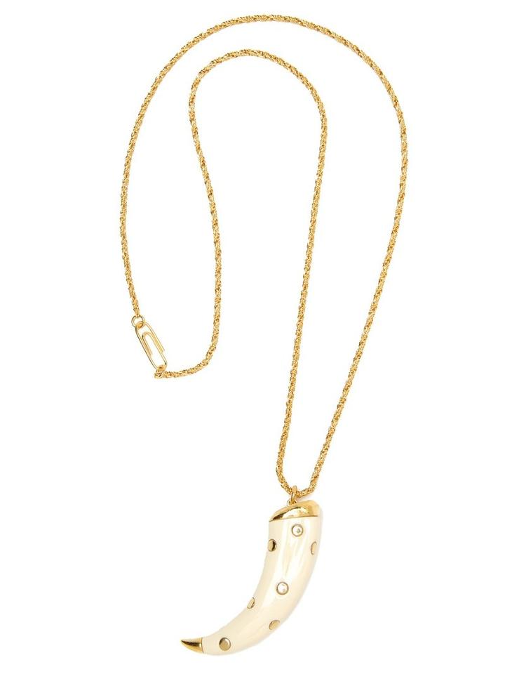 Aurelie Bidermann Studded 'caftan Moon' Necklace, Metallic