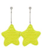 Venessa Arizaga Neon Yellow Woven Star And Crystal Embellished