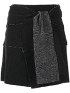 Uma Raquel Davidowicz - Wrap Style Skirt - Women - Cotton/wool - 38, Black, Cotton/wool