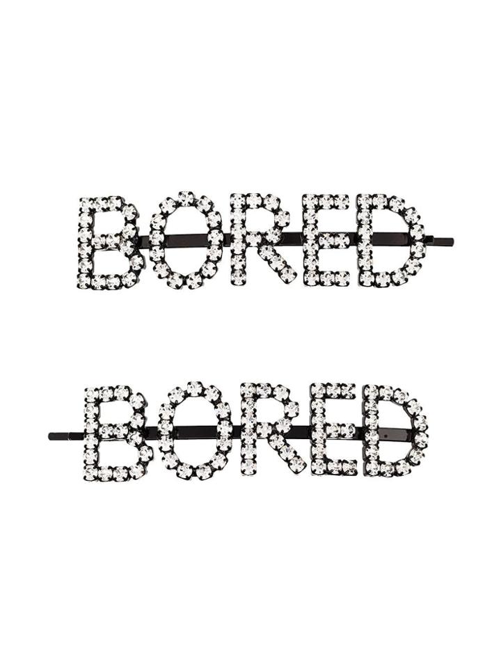 Ashley Williams Bored Crystal-embellished Hair Pins - Black