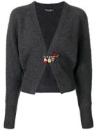 Dolce & Gabbana Brooch Fastened Cardigan - Grey