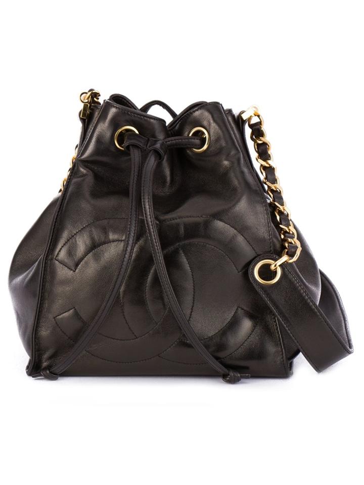 Chanel Vintage Bucket Shoulder Bag - Black
