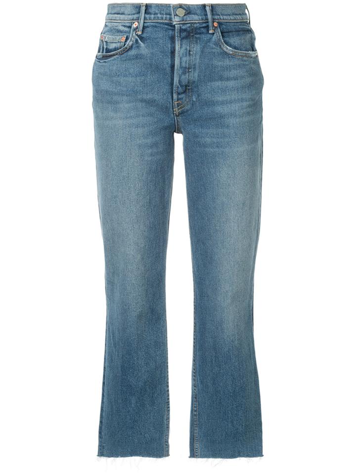 Grlfrnd Helena Straight Cropped Jeans - Blue