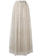 Brunello Cucinelli Embroidered Tulle Skirt - Neutrals
