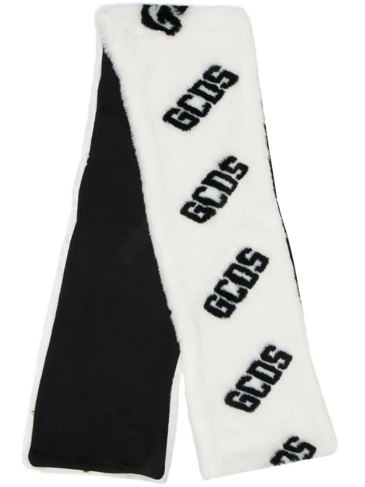 Gcds Faux Fur Logo Stole - White