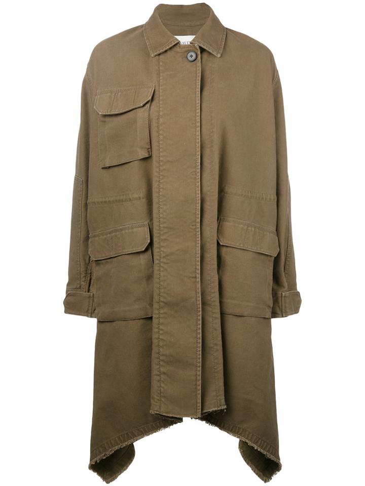 Valentino Long Caban Parka Coat - Green